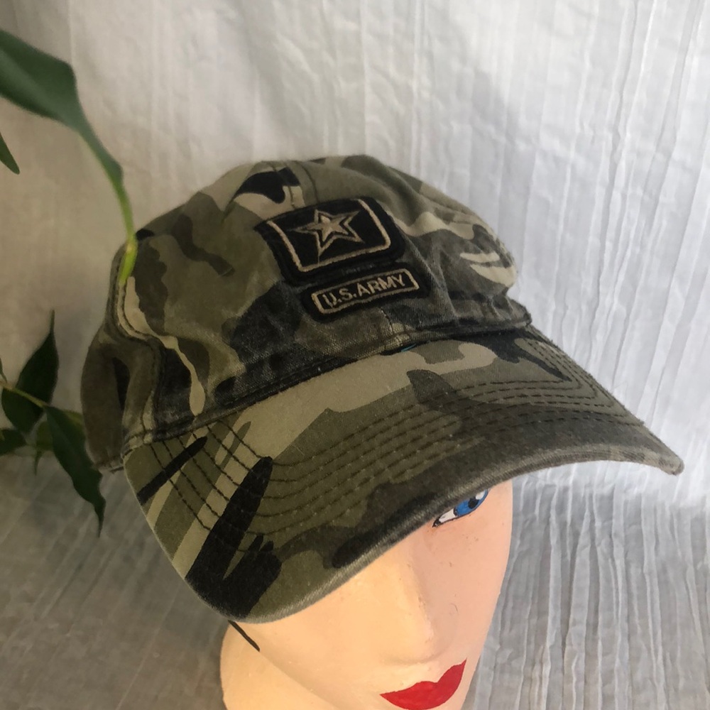 U.S. ARMY themed logo green camouflage adjustable baseball hat unisex